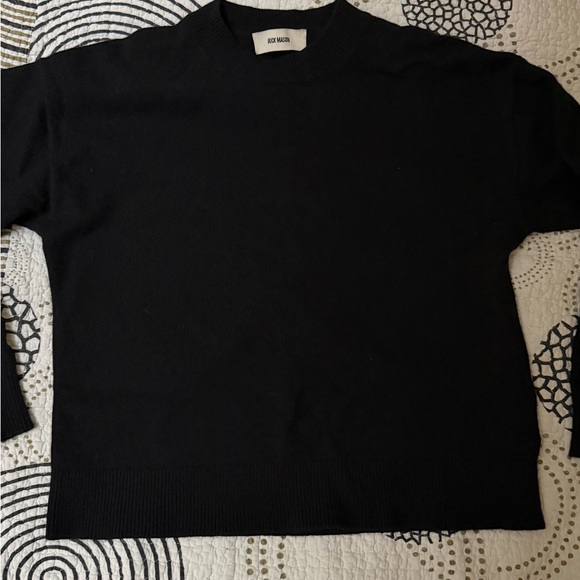Buck Mason Black Wool Crew Neck Sweater - Picture 2 of 3